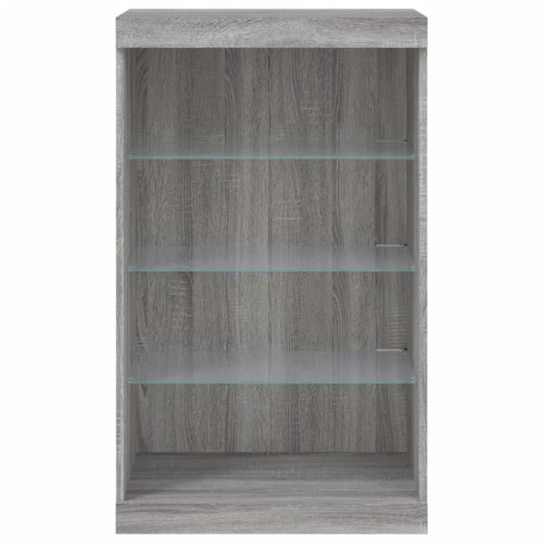 Skænk med LED-lys 60,5×37×100 cm - grå sonoma-eg