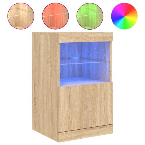 Skænk med LED-lys 41×37×67 cm - sonoma-eg