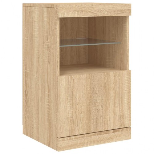Skænk med LED-lys 41×37×67 cm - sonoma-eg