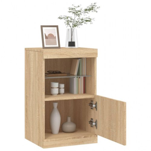 Skænk med LED-lys 41×37×67 cm - sonoma-eg