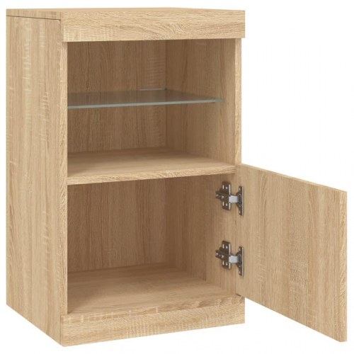 Skænk med LED-lys 41×37×67 cm - sonoma-eg