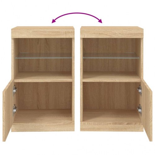 Skænk med LED-lys 41×37×67 cm - sonoma-eg