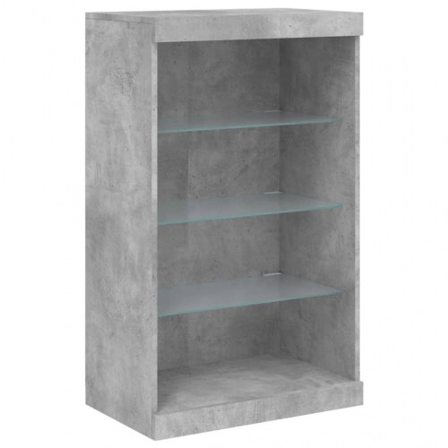Skænk med LED-lys 60,5×37×100 cm - betongrå