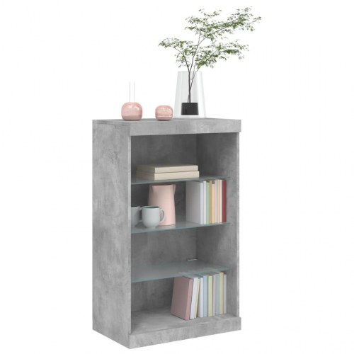 Skænk med LED-lys 60,5×37×100 cm - betongrå