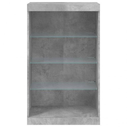 Skænk med LED-lys 60,5×37×100 cm - betongrå