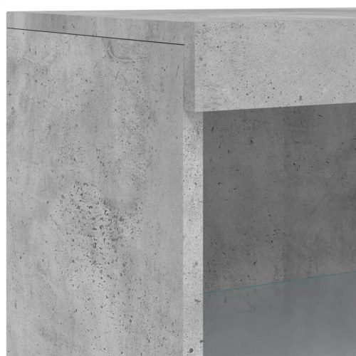 Skænk med LED-lys 60,5×37×100 cm - betongrå