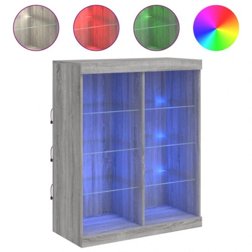 Skænk med LED-lys - 81 × 37 × 100 cm, grå sonoma-eg