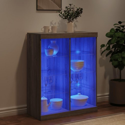 Skænk med LED-lys - 81 × 37 × 100 cm, grå sonoma-eg