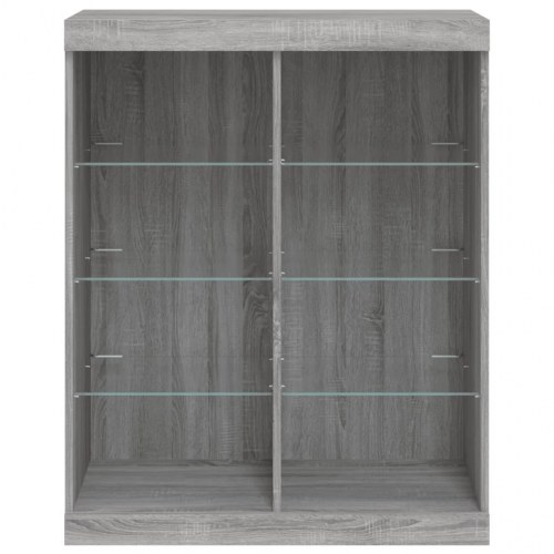 Skænk med LED-lys - 81 × 37 × 100 cm, grå sonoma-eg