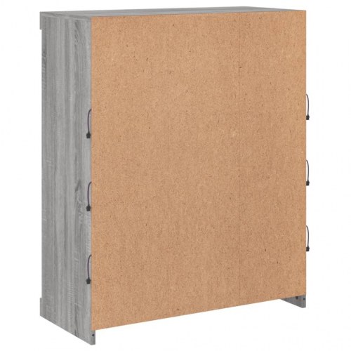 Skænk med LED-lys - 81 × 37 × 100 cm, grå sonoma-eg