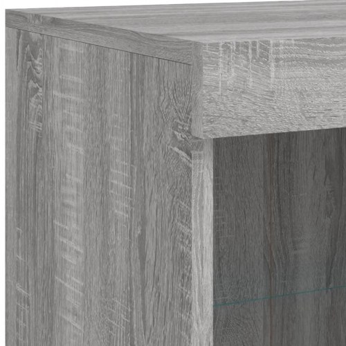 Skænk med LED-lys - 81 × 37 × 100 cm, grå sonoma-eg