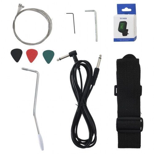 Elektrisk basguitar til begyndere inkl. taske 4/4 39" brun sort