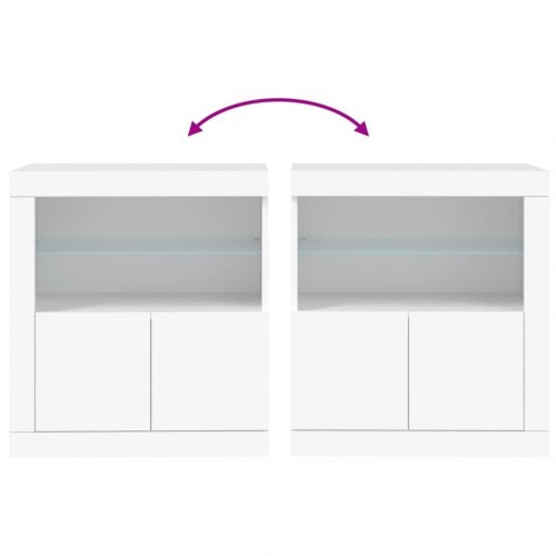 Skænk med LED-lys 60,5×37×67 cm - hvid