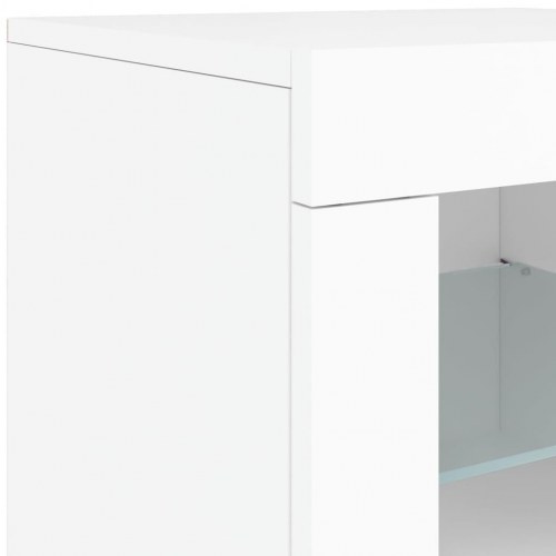 Skænk med LED-lys 60,5×37×67 cm - hvid