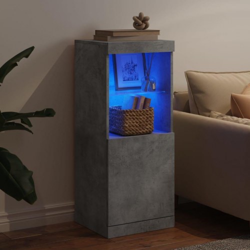 Skænk med LED-lys 41×37×100 cm - betongrå