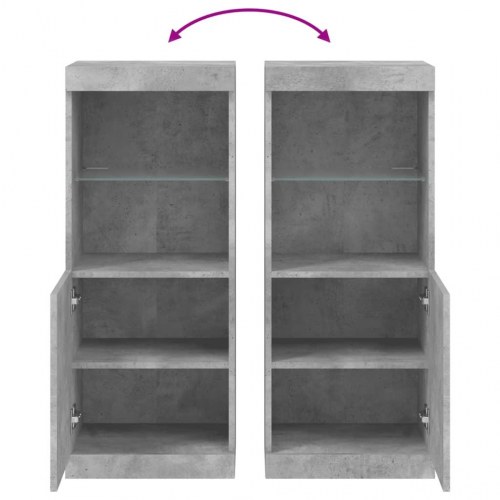 Skænk med LED-lys 41×37×100 cm - betongrå