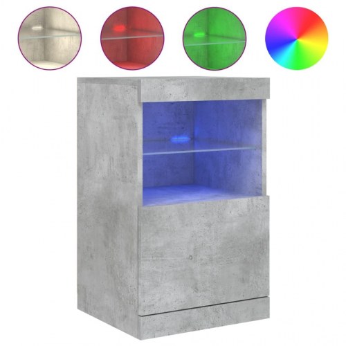Skænk med LED-lys 41×37×67 cm - betongrå
