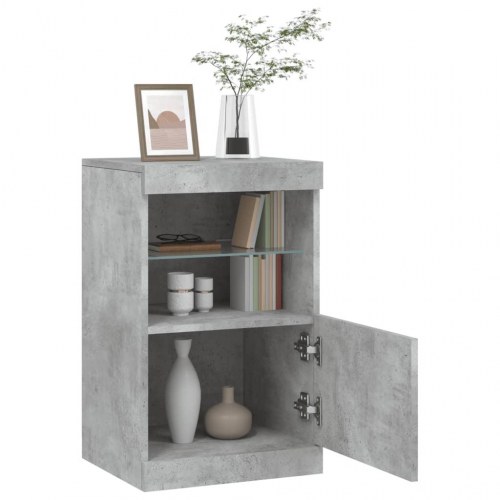 Skænk med LED-lys 41×37×67 cm - betongrå