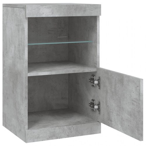Skænk med LED-lys 41×37×67 cm - betongrå