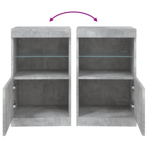 Skænk med LED-lys 41×37×67 cm - betongrå