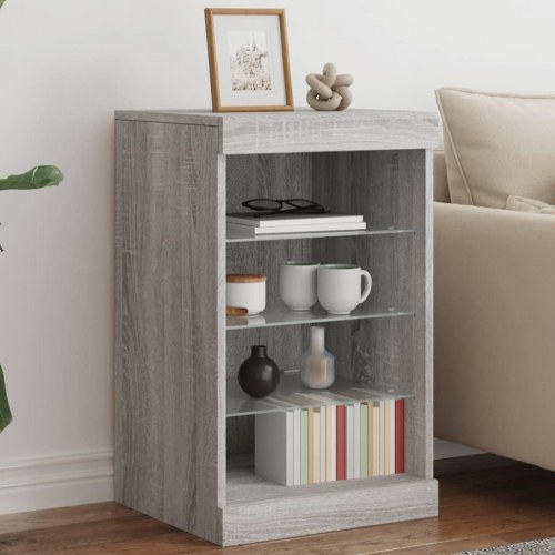 Skænk med LED-lys 41×37×67 cm - grå sonoma-eg