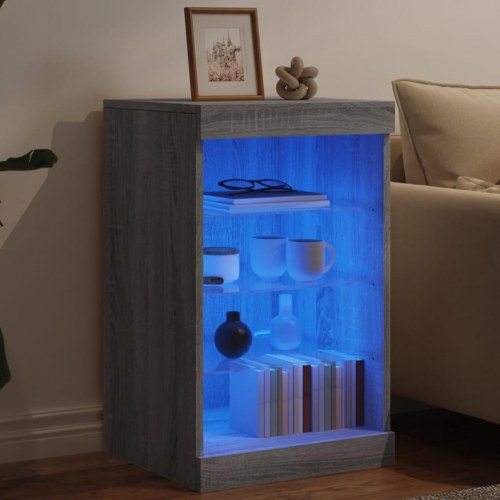 Skænk med LED-lys 41×37×67 cm - grå sonoma-eg