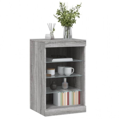 Skænk med LED-lys 41×37×67 cm - grå sonoma-eg