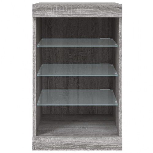 Skænk med LED-lys 41×37×67 cm - grå sonoma-eg