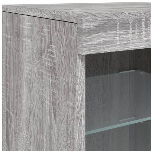 Skænk med LED-lys 41×37×67 cm - grå sonoma-eg