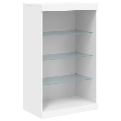 Skænk med LED-lys 60,5×37×100 cm - hvid
