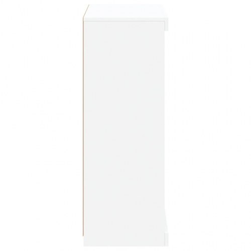 Skænk med LED-lys 60,5×37×100 cm - hvid