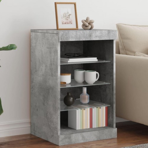 Skænk med LED-lys 41 × 37 × 67 cm - betongrå
