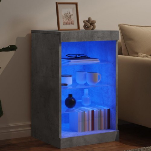 Skænk med LED-lys 41 × 37 × 67 cm - betongrå