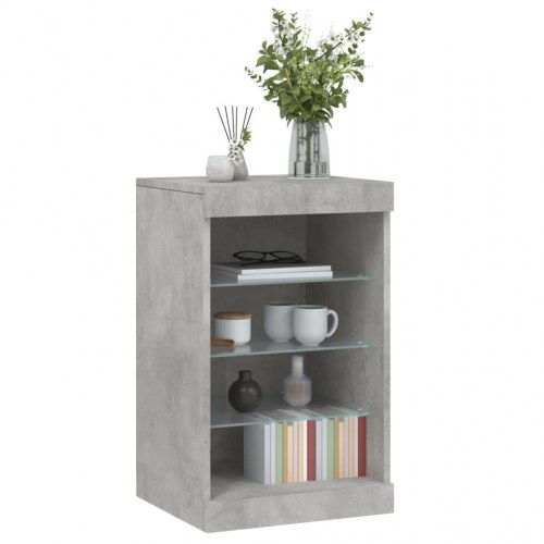 Skænk med LED-lys 41 × 37 × 67 cm - betongrå