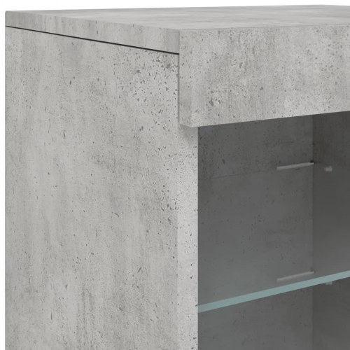Skænk med LED-lys 41 × 37 × 67 cm - betongrå