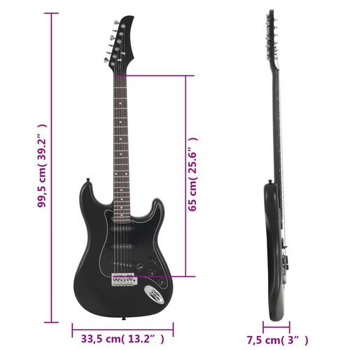Elektrisk guitar til begyndere inkl. taske 4/4 39" sort