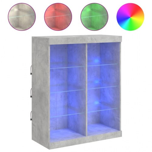 Skænk med LED-lys 81×37×100 cm - betongrå