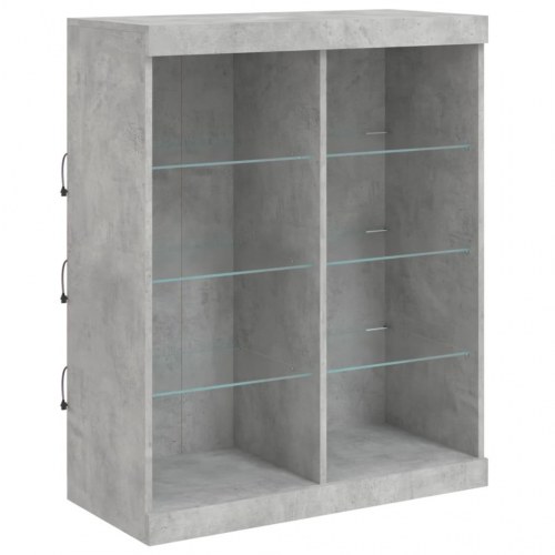 Skænk med LED-lys 81×37×100 cm - betongrå