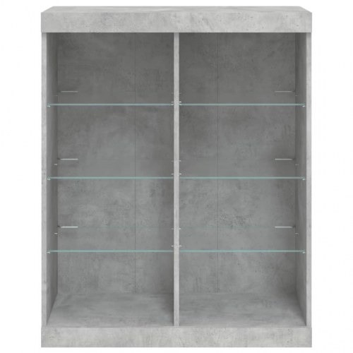 Skænk med LED-lys 81×37×100 cm - betongrå