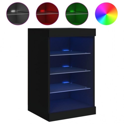 Skænk med LED-lys - 41 × 37 × 67 cm, sort