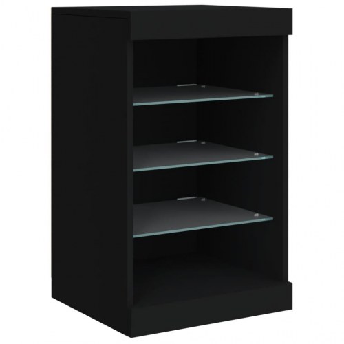 Skænk med LED-lys - 41 × 37 × 67 cm, sort