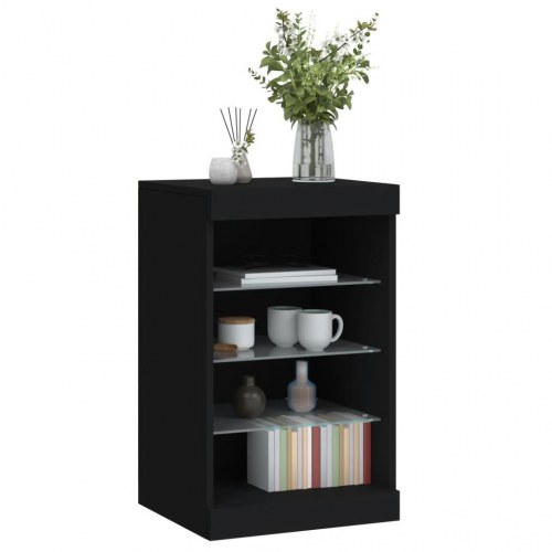 Skænk med LED-lys - 41 × 37 × 67 cm, sort