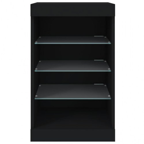 Skænk med LED-lys - 41 × 37 × 67 cm, sort