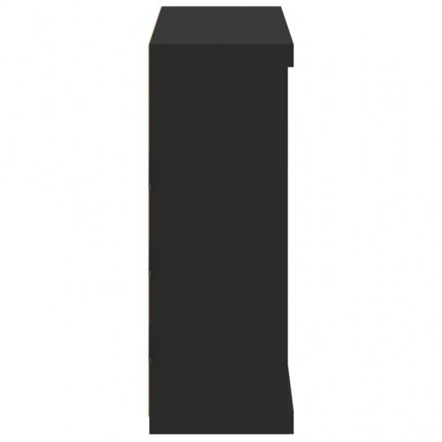 Skænk med LED-lys 81x37x100 cm sort