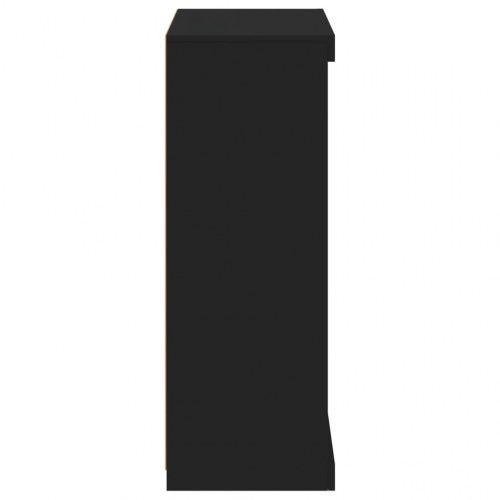 Skænk med LED-lys 60,5x37x100 cm sort