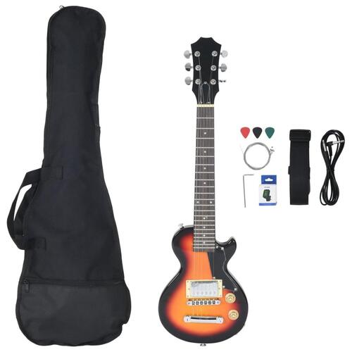 Elektrisk guitar til børn inkl. taske 3/4 30" brun og sort