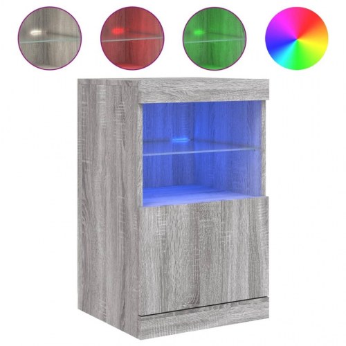 Skænk med LED-lys 41 × 37 × 67 cm - grå sonoma-eg