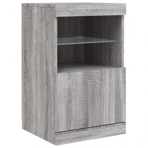 Skænk med LED-lys 41 × 37 × 67 cm - grå sonoma-eg