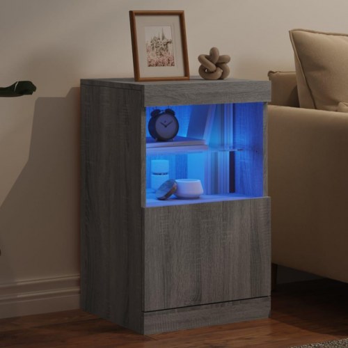 Skænk med LED-lys 41 × 37 × 67 cm - grå sonoma-eg