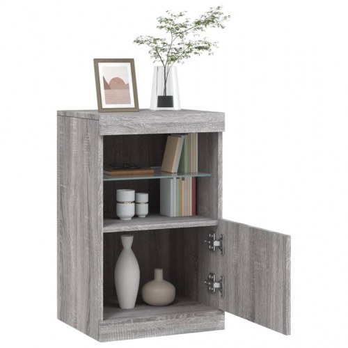 Skænk med LED-lys 41 × 37 × 67 cm - grå sonoma-eg